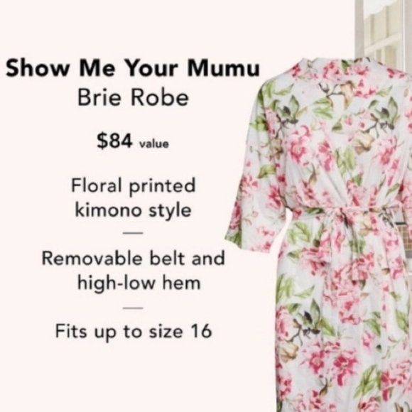 Show Me Your Mumu Pink Brie Floral Robe One Size - Picture 5 of 13